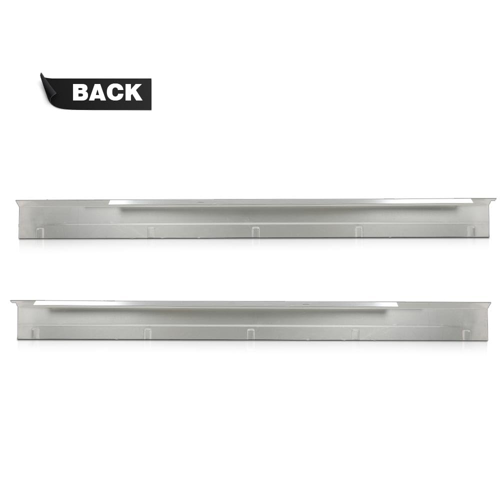 G-PLUS Slip on Rocker Panels Left and Right Side Compatible with Chevy Silverado Extended Cab 4 Door 2014-2018/Fit GMC Sierra Extended Cab 2014-2018 4 Door Silver 75 3/8" Long Silver