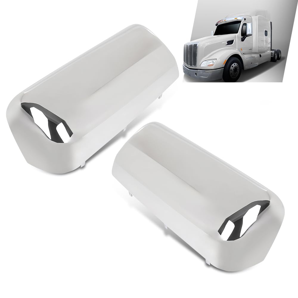 G-PLUS Pair Door Mirror Covers Chrome, Compatible with Peterbilt 579 2013-2023, LH Driver & RH Passenger Side 2PCS