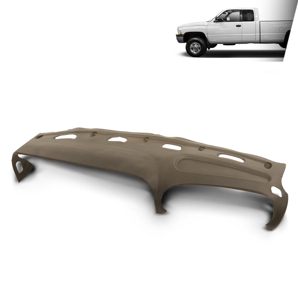 G-PLUS TPE Dash Cover Dashboard Panel Compatible with Dodge Ram 1500 SS/T 5.9L 1998, Fit Dodge Ram 1500 SLT 2001, Fit Dodge Ram 1500/2500/3500 1998-2002 Beige