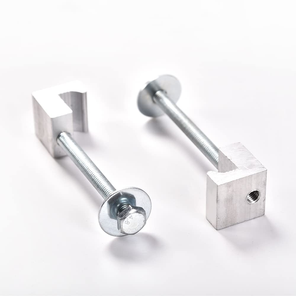G-PLUS Truck Tool Box Mounting Kit, Rail Mounting Clamp Kit,J Hook Crossover Pickup Mounting Clamp Tiedown Universal Fit,Easy Mount-Silver (4Pcs)