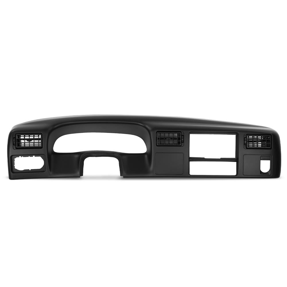 G-PLUS Dash Bezel Radio Cluster Trim Panel W/o Hole Compatible with Ford F250 F350 Super Duty 1999-2004 Dashboard Black