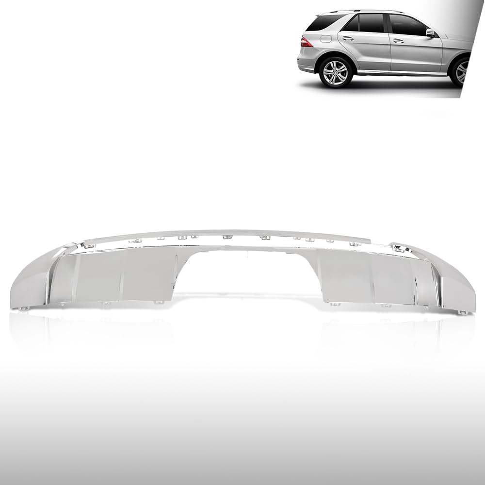 G-PLUS Rear Bumper Lower Chrome Trim Compatible with Benz ML550 ML500 2013-2015 A1668804340, A1668804440 Silver