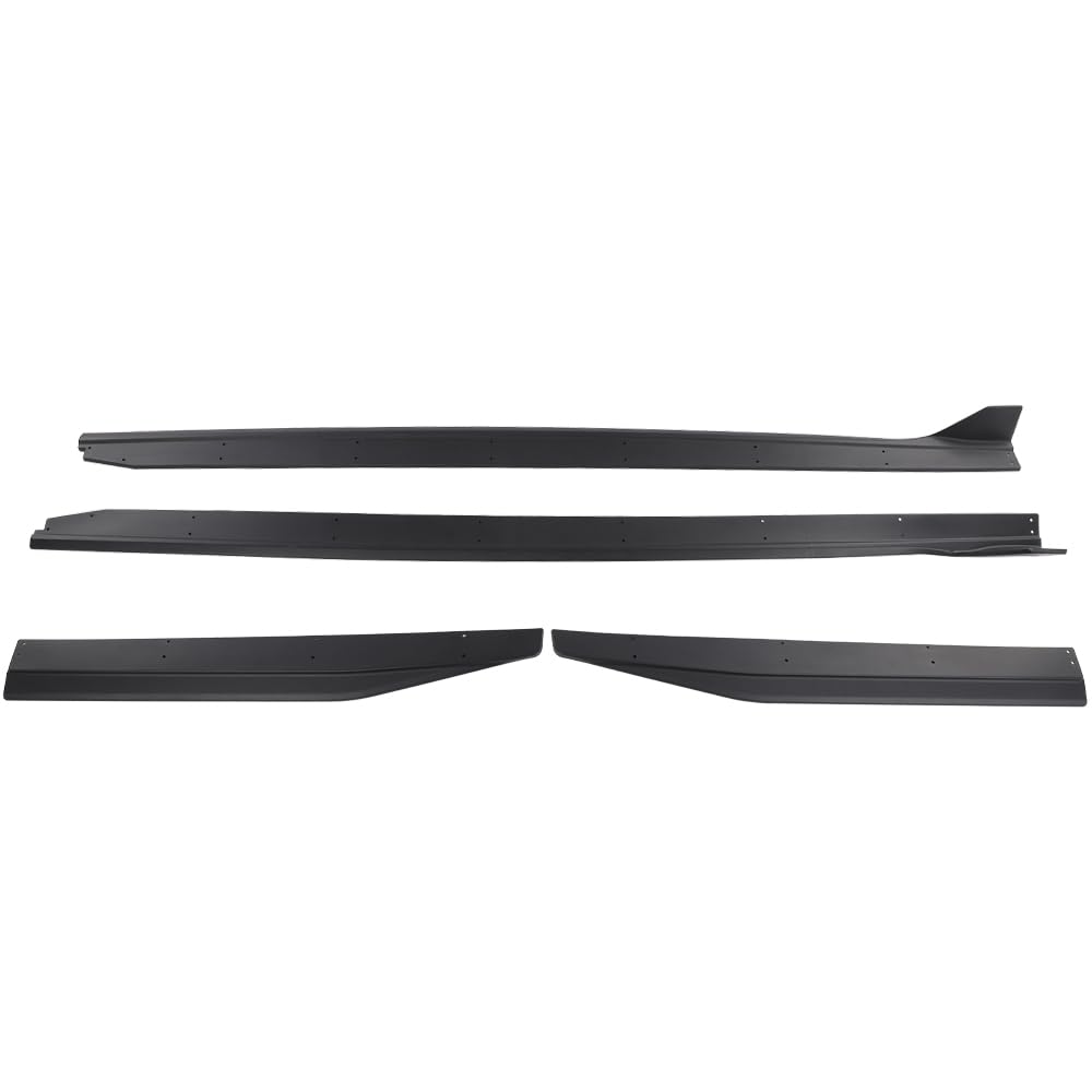G-PLUS Side Skirt Extension Compatible with Ford Mustang 2015 2016 2017 2018 2019 2020 2021 2022 2023 W/Winglet GT500 Style Matte Black Side Skirt Extension Rocker Panel Driver Passenger Side Black