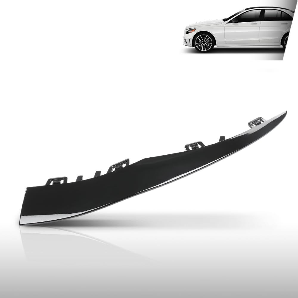 G-PLUS Front Left Outer Bumper Trim Compatible with Benz C300 2019-2023 For Models With AMG Styling 2058858902, MB1046160 Glossy Black