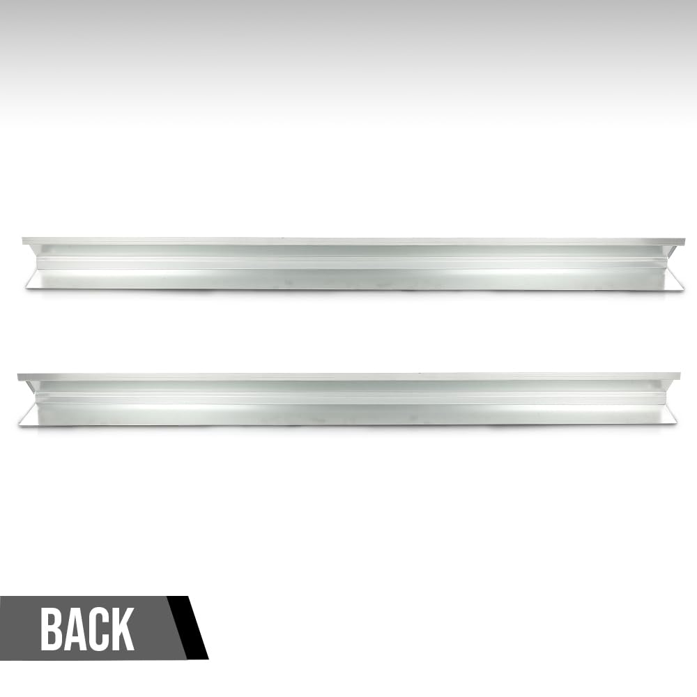 G-PLUS Rocker Panel Driver and Passenger Side Pair Compatible with Chevy Silverado GMC Sierra Pickup Truck Crew Cab 2014 2015 2016 Silver