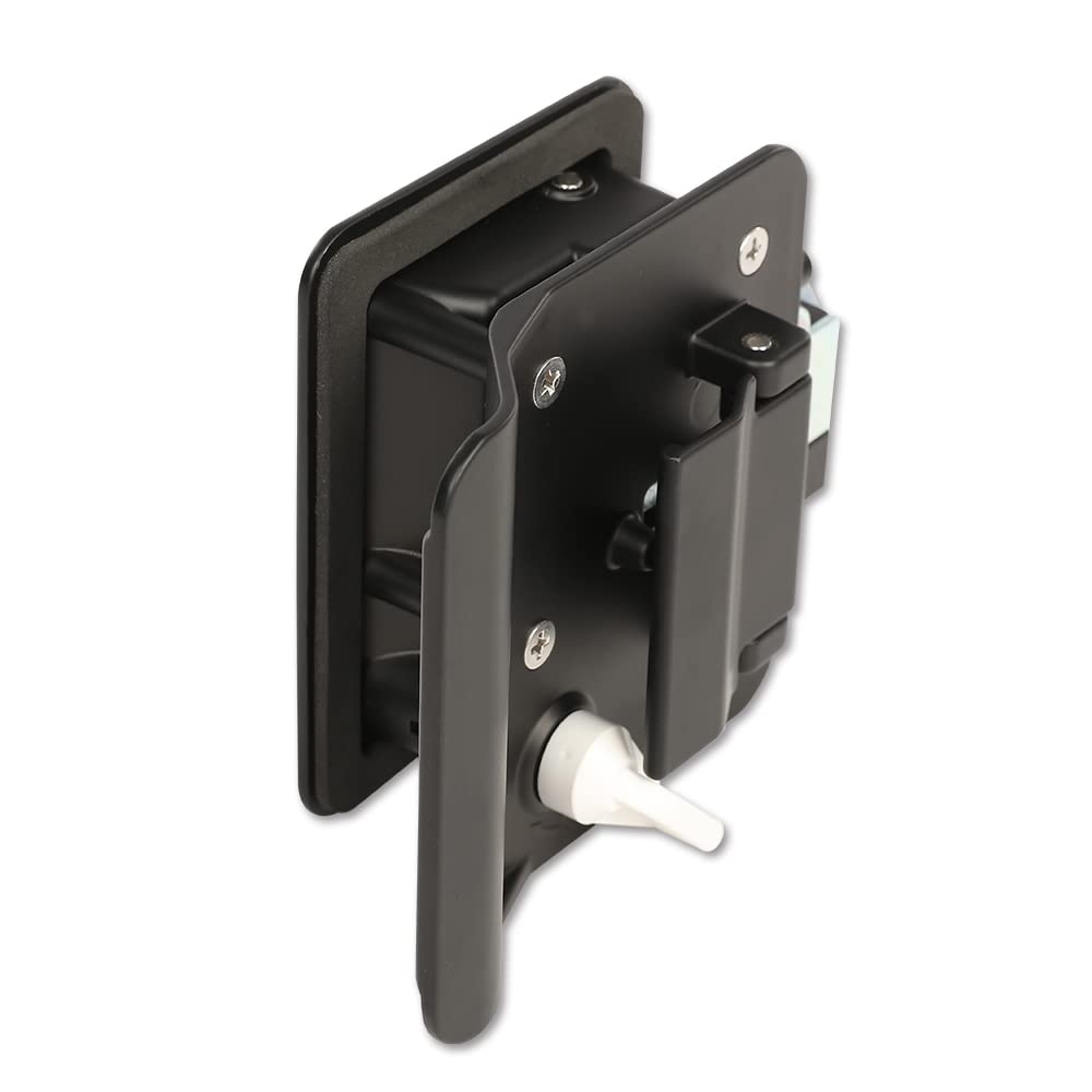 G-PLUS RV Entry Door Lock with Paddle Deadbolt, Black RV Paddle Entry Door Lock Latch Handle Knob with Keys, RV Door Latch Replacement Kit