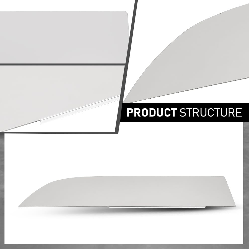 G-PLUS 8" Chopped Top Window Trim Pair, Compatible with Kenworth T680 & T880 Trucks 2013+, Stainless Steel