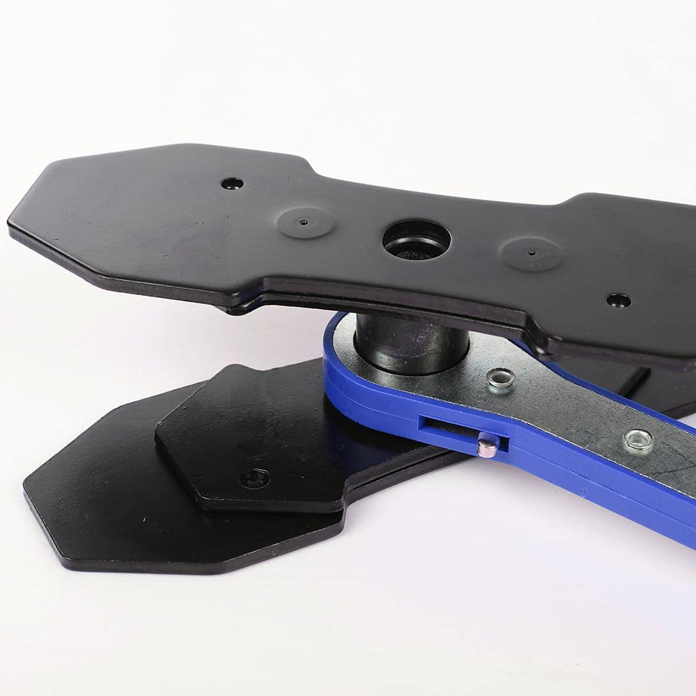 G-PLUS 1set 360° Brake Caliper Press Tool with 2 Groups Steel Plates,Blue Ratchet Piston Spreader Automotive Tools Car Brake Repair & Instalation,4 in 1 Universal Disc Ratchet Brake Caliper Tool