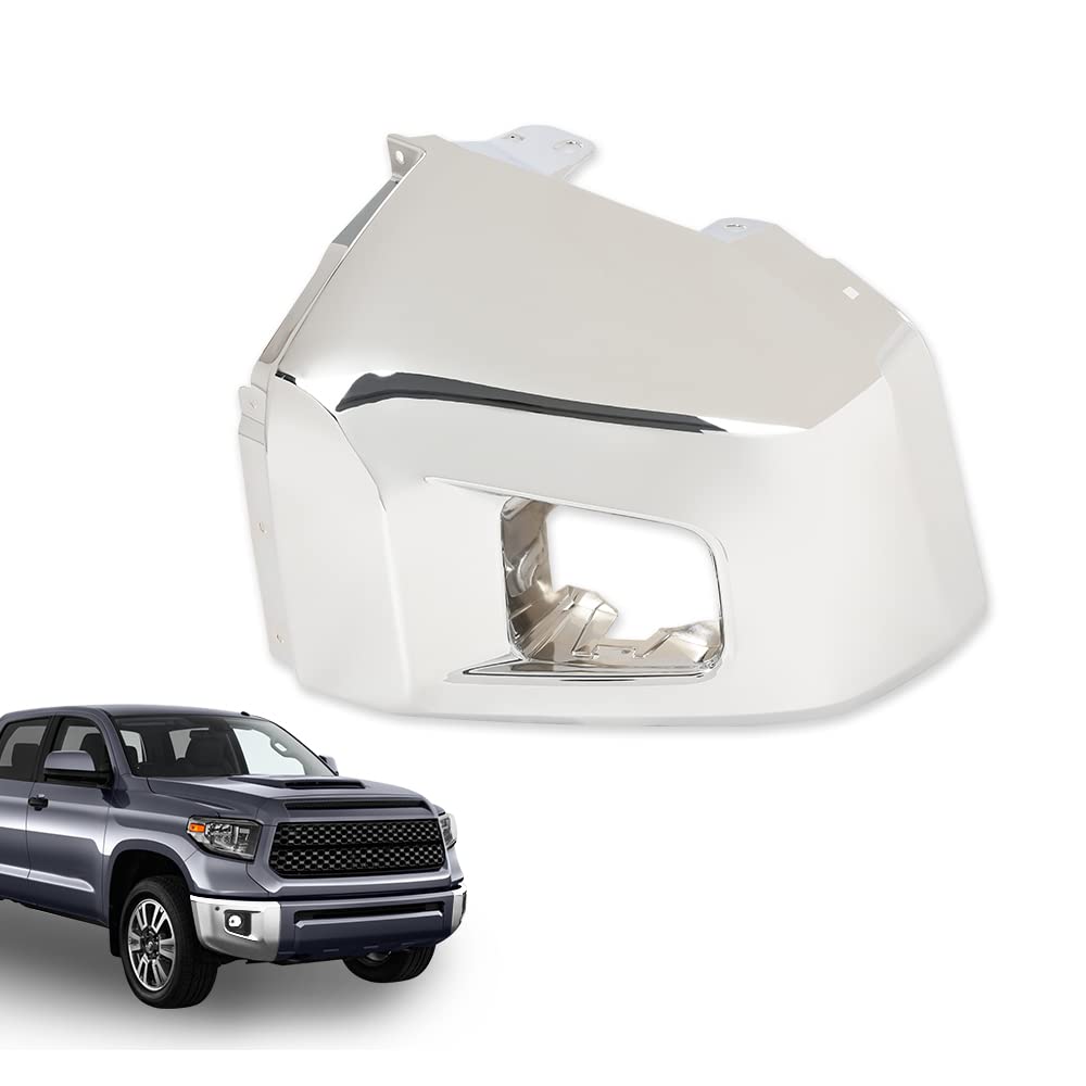 G-PLUS Bumper End Cap Front Right Passenger Side Compatible with Toyota Tundra 2014-2018 For Models Without Park Assist System 521120C040 TO1005184