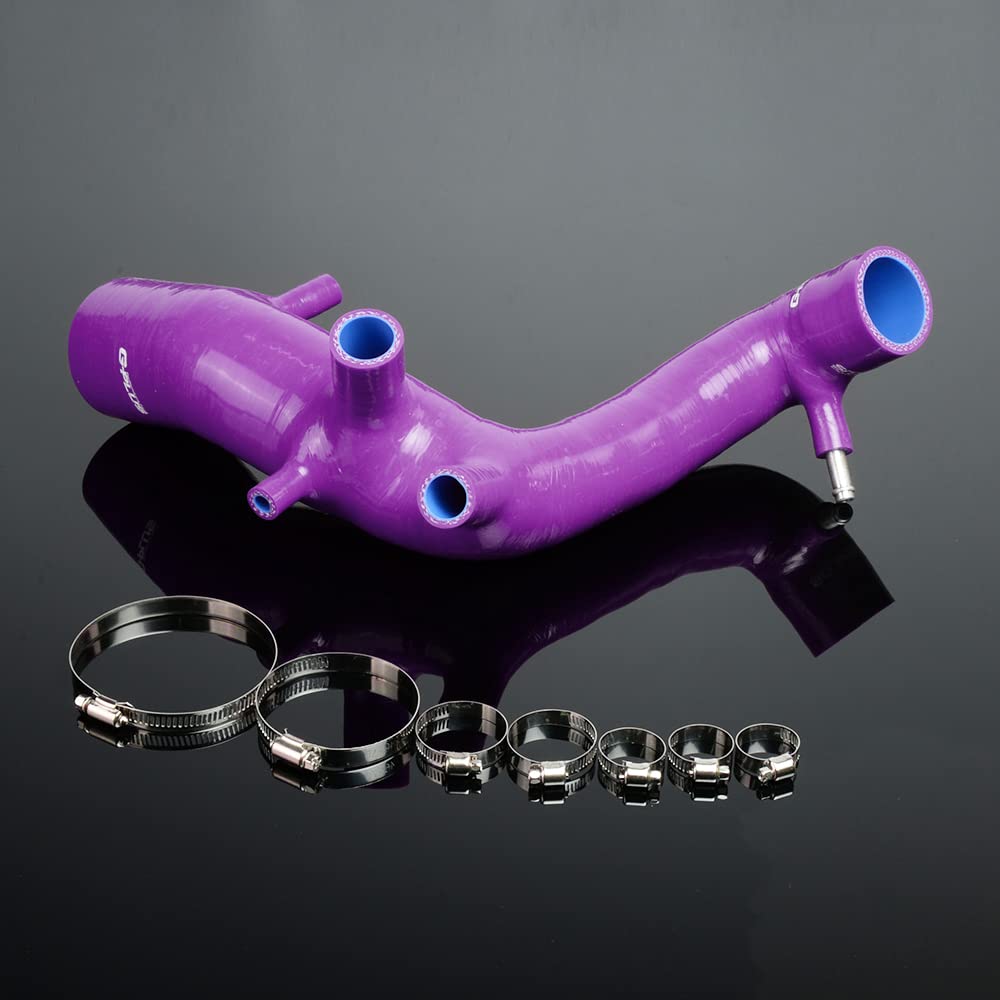 G-PLUS Silicone Induction Intakepipe Hose Kit Clamps Compatible With VW MK4 1J Beetle/Golf GTI (Purple)