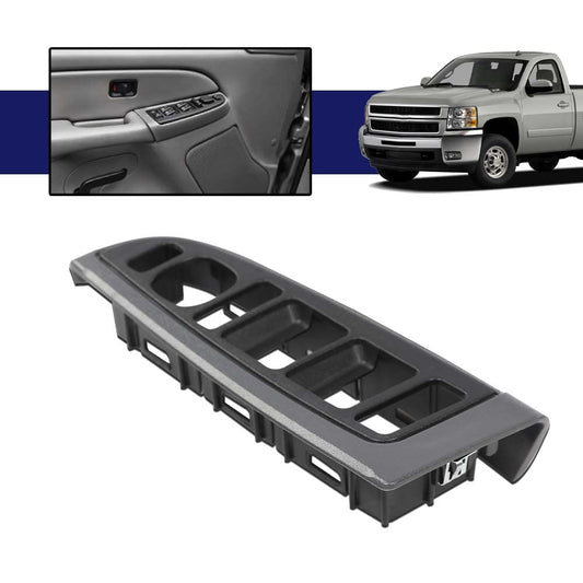 G-PLUS Window Switch Bezel Cover Driver Side, Push Button, Manual, Dark Gray, Compatible with Chevy Silverado/GMC Sierra 2003-2007