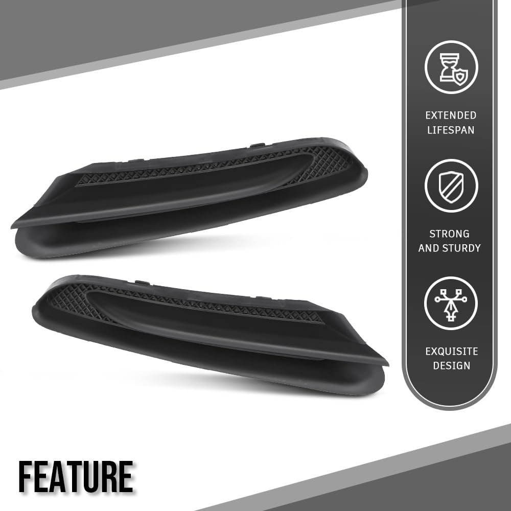 G-PLUS Driver & Passenger Side Headlight Lower Molding Bumper Trim Compatible with Buick Encore Sport Touring 2016, Fit Buick Encore 2013 2014 2015 2016 95235063, 95235062, GM1047107, GM1046107 Black