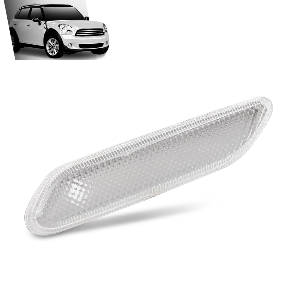G-PLUS Front Right Turn Signal Light Side Marker Light, Compatible with Mini Cooper R60 Countryman/ R61 Paceman 2011-2016, Passenger Side, White Lens, 63139802570