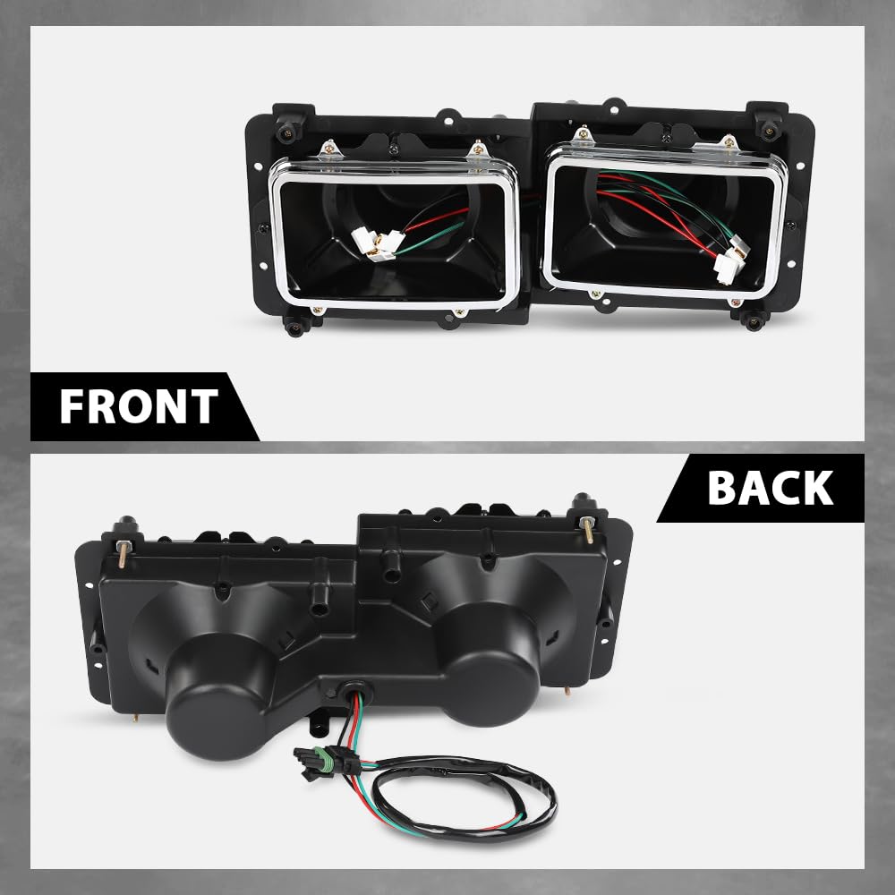 G-PLUS Headlight Housing Base Compatible with Freightliner FLD 112 120 Truck 1989-2003 Black 2Pcs A0615605002, A0615605003