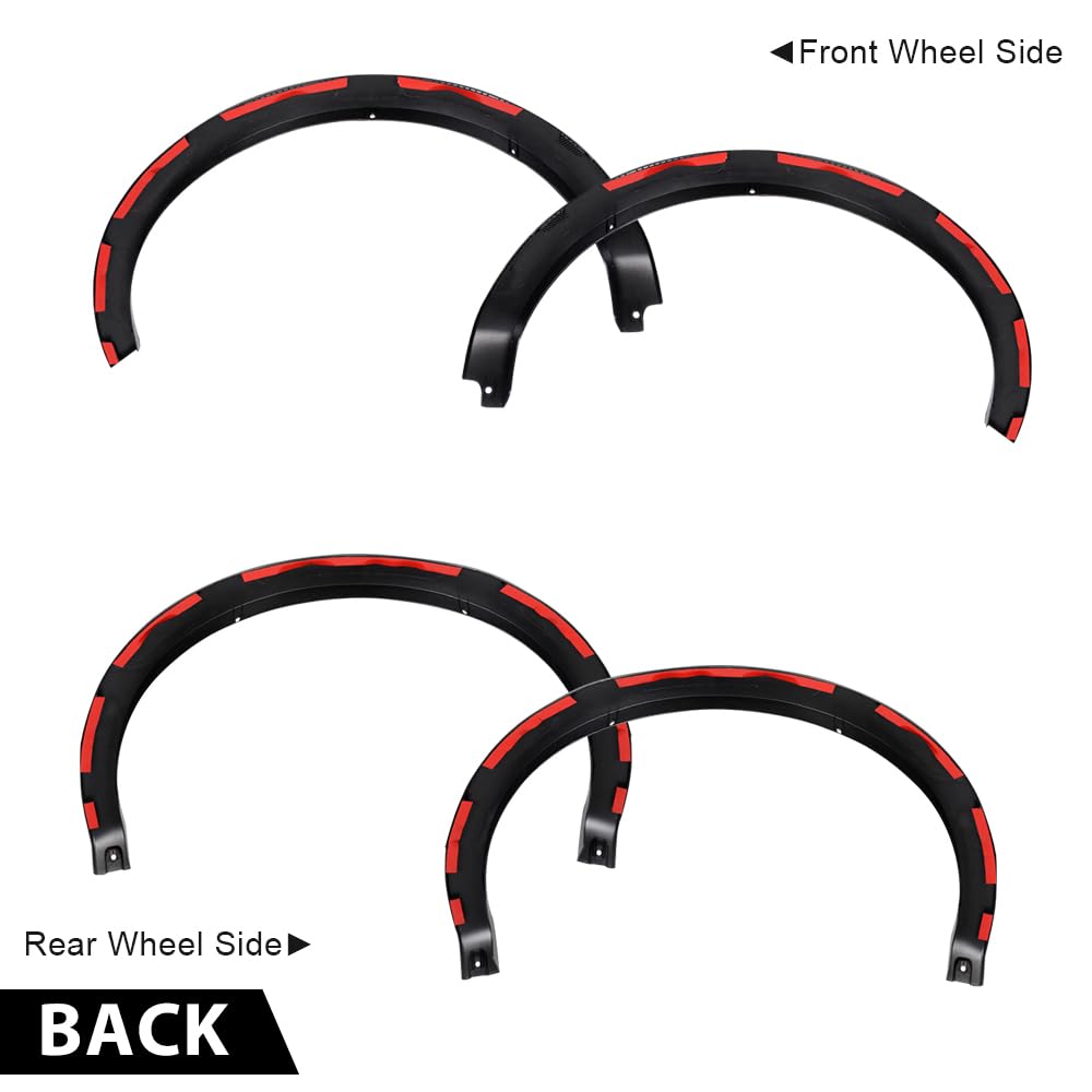 G-PLUS 4PCS Fender Flares Compatible with Ford F150 2004-2008 66.0" / 67.0" / 78.0" / 96.0" Bed Length (Not Fit Heritage Models), Wheel Opening Molding Textured Factory Style