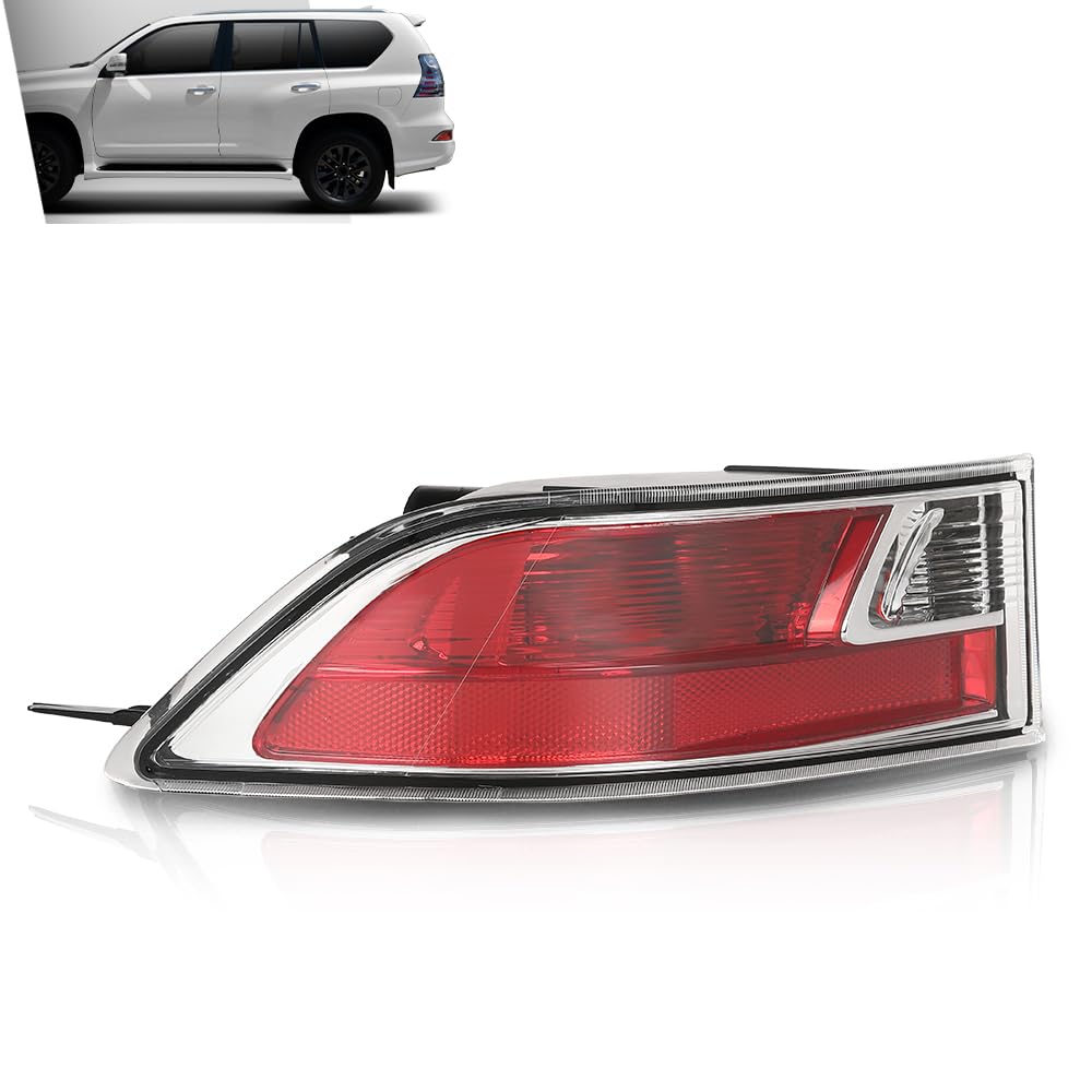 G-PLUS Rear Left Inner Driver Side Bumper Back Up Tail Light Compatible with LX GX460 2014-2021 81681-60120, 8168160120 Red