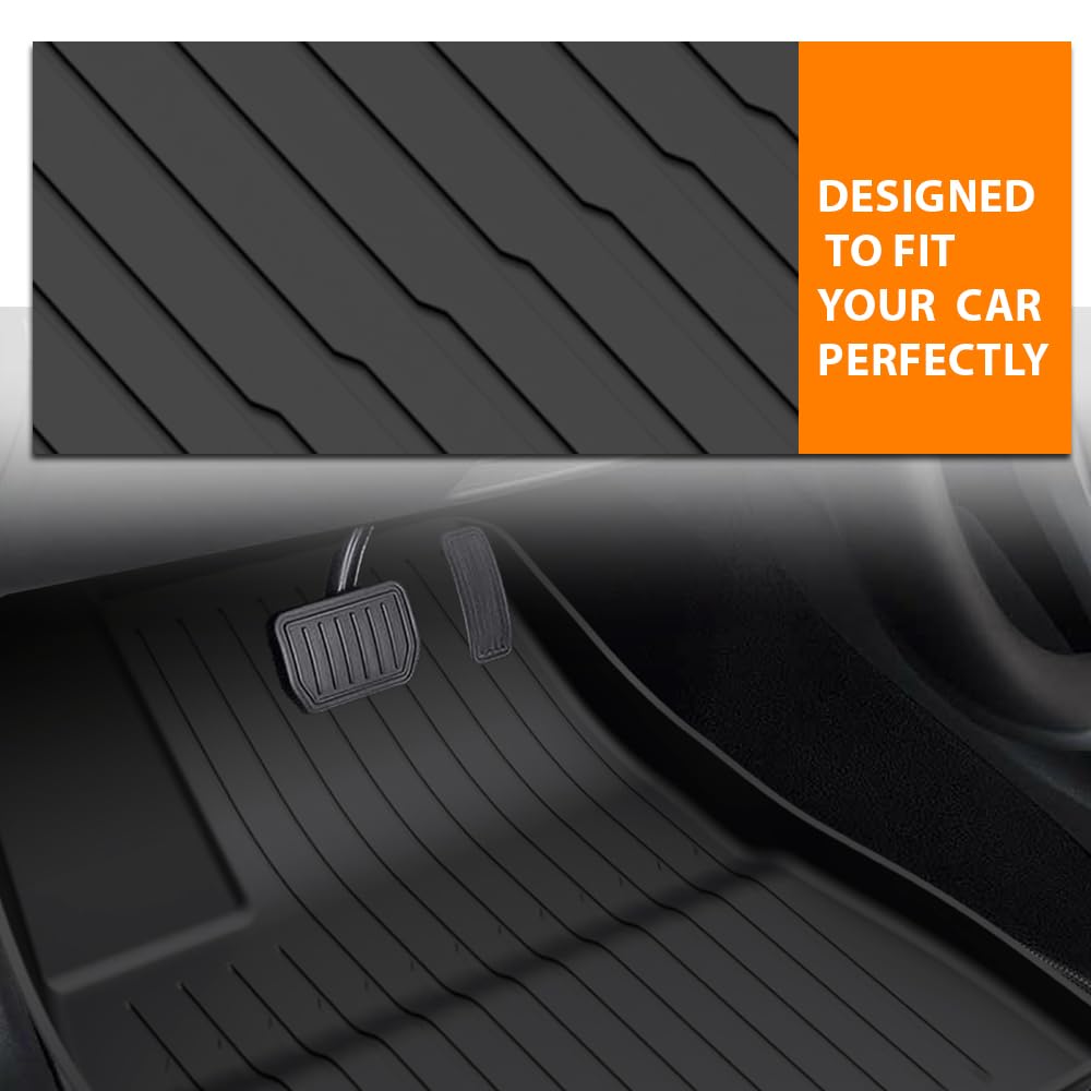 G-PLUS Floor Mats & Cargo Liner FLOOR MATS | FIT TESLA MODEL 3 Highland 2024 2025 Floor Liners TPE All Weather Custom Fit Floor Cargo Liners Trunk Mats Accessories Front & Rear Cargo Mat Full Set,6PCS Black
