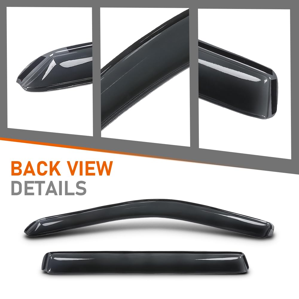 G-PLUS in-Channel Auto Vent Window Visor Compatible with Toyota Tundra CrewMax Only 2022-2026 Not Fit Double Cab 4PCS Smoky