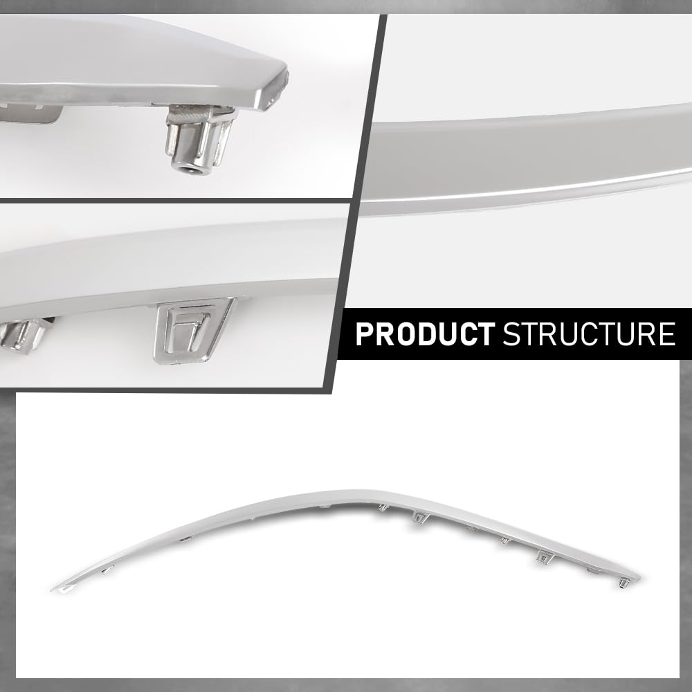 G-PLUS Pair Front Bumper Grille Molding Trim, Compatible with Kia Forte LX LXS GT L EX 2022-2024, 863A7-M7510, LH Driver & RH Passenger 2PCS, 863A8-M7510, 863A7M7510, 863A8M7510