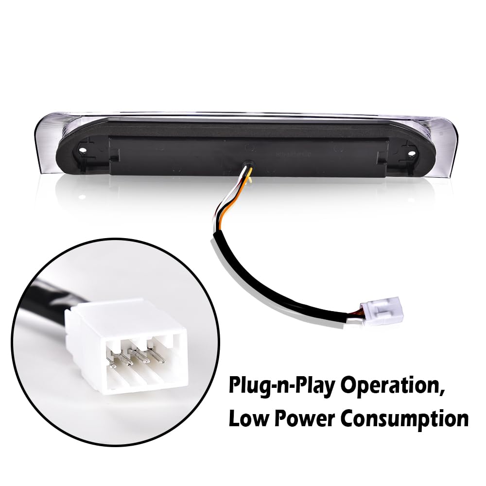 G-PLUS LED Third Brake Light Compatible With 02-09 Dodge RAM, 3RD LED Bar Brake/Cargo Light,Type X (Smoky lens Chrome Housing Amber Reflector)