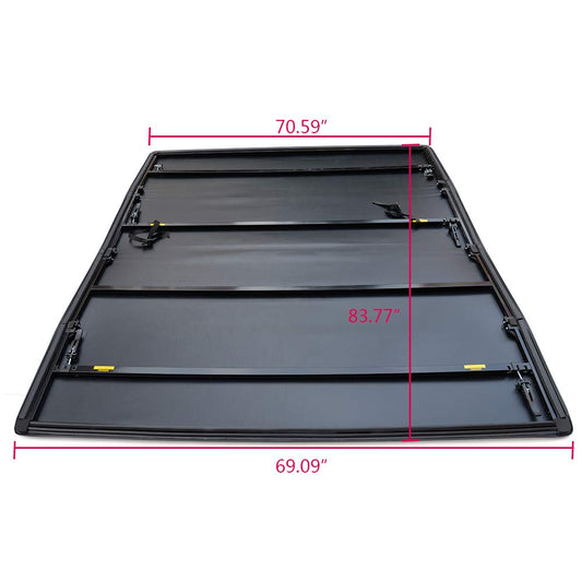 G-PLUS Soft Fold Four-FOLD Truck Bed Tonneau Cover 1999-2018 Compatible with Ford F250 F350 F450 Super Duty | Fits 6.8' 6.8ft Bed