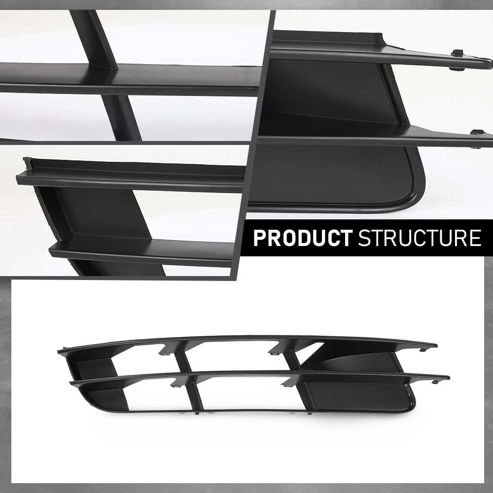 G-PLUS Front Right Bumper Grille Fog Light Cover, Compatible with Audi Q7 2007-2009 W/o S Line Package, Passenger Side, 4L0807682 3FZ, 4L080768201C