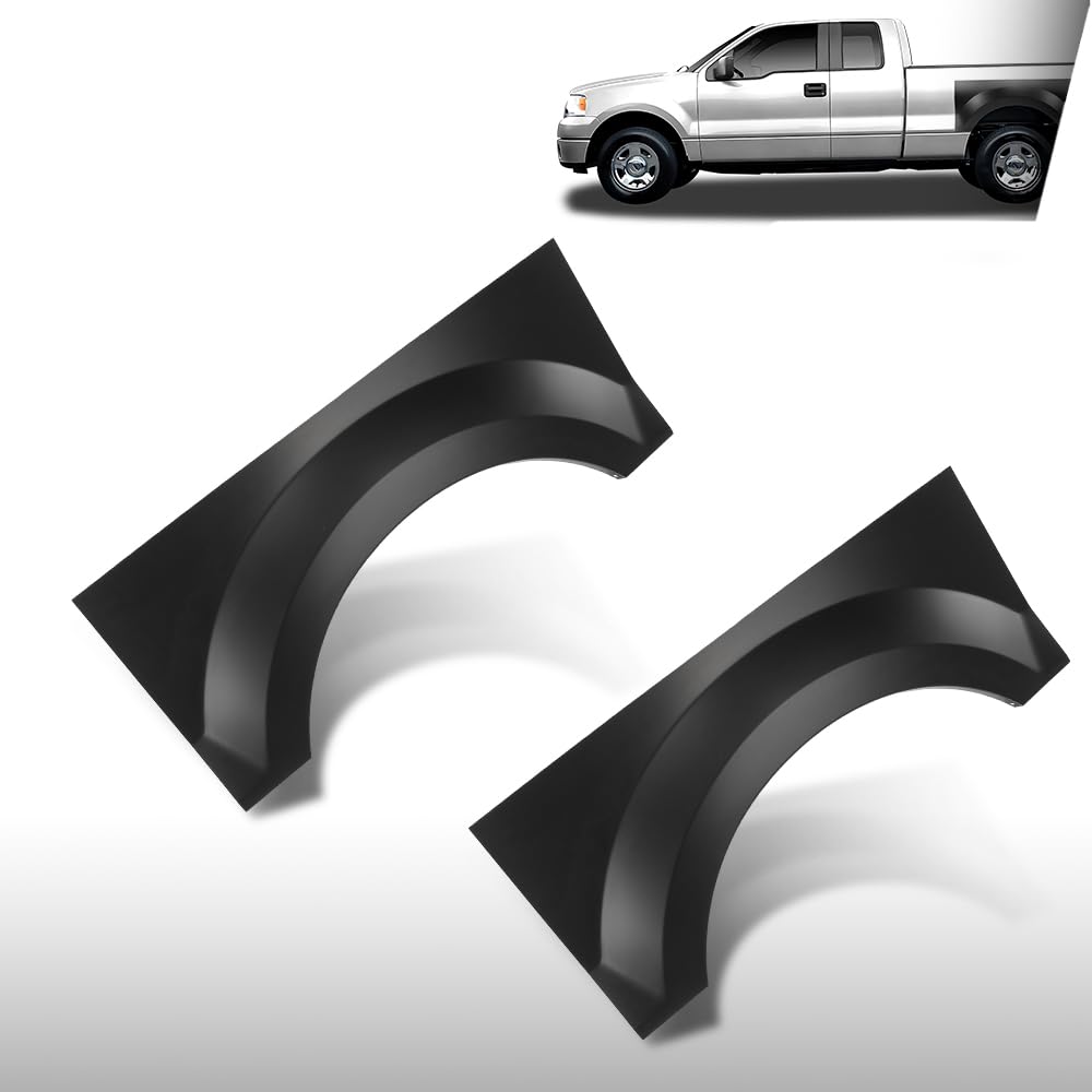 G-PLUS 2PCS Rear Upper Wheel Arch Repair Panels Pair Compatible with Ford F150 Truck 2004-2008, Fit Ford F150 Super Crew/Crew Cab/Regular Cab, Black