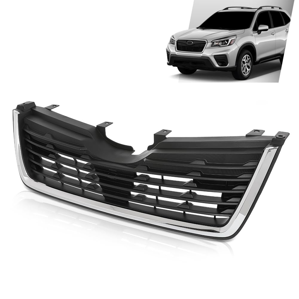 G-PLUS Front Bumper Grille Grill W/Chrome Trim Compatible with Subaru Forester 2019-2021 91121SJ110