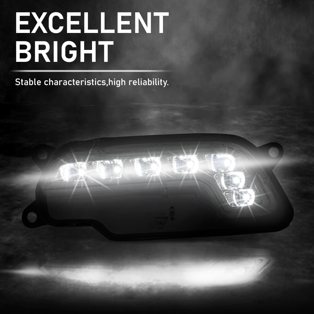 G-PLUS LED Left Fog Light Daytime Running Lamps, Compatible with Benz W212 E250 E350 E550 2010-2016, LH Driver Side, 2128200756, MB2562100