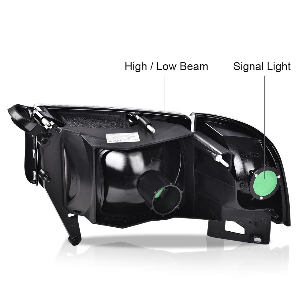 G-PLUS Headlights Lamps Fit 1994-2001 Dodge Ram 1500/1994-2002 Dodge Ram 2500 3500,Not fit Ram Sport,Smoky Lens Chrome Housing Clear Reflector w/o Bulbs Bumper Headlamps,faros delanteros Assembly