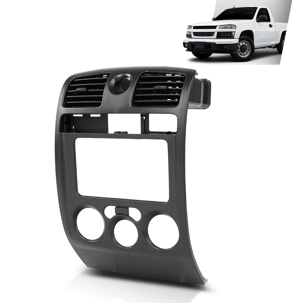 G-PLUS Radio Dash Bezel Trim Panel Compatible with Chevy Colorado GMC Canyon 2004-2012 Black