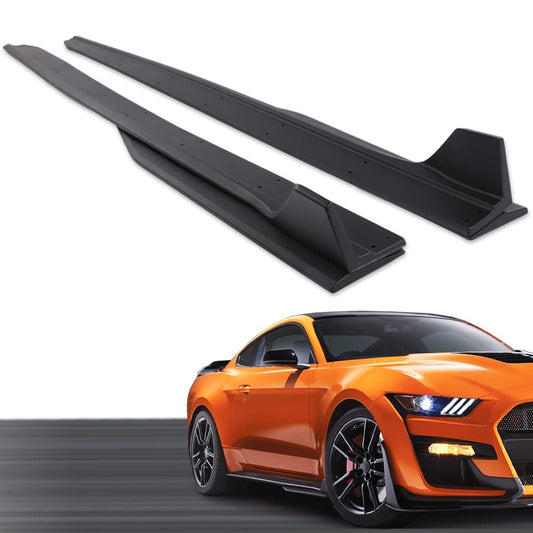 G-PLUS Side Skirt Extension Compatible with Ford Mustang 2015-2023 W/Winglet GT500 Style Matte Black Side Skirt Extension Rocker Panel Driver Passenger Side Black