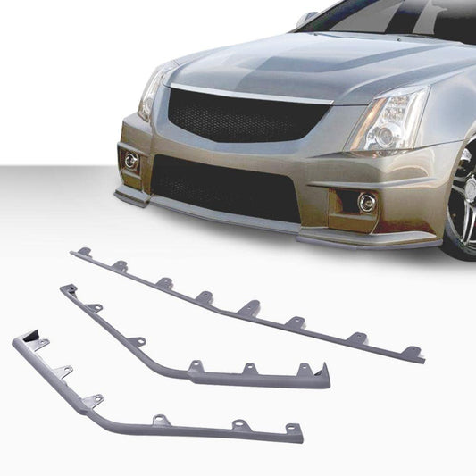 G-PLUS Front Bumper Molding Trim Kit Compatible with Cadillac CTS V Model 2009-2015 Front Bumper Trim Gray-3 Pieces 25882978 GM1044116 Grey
