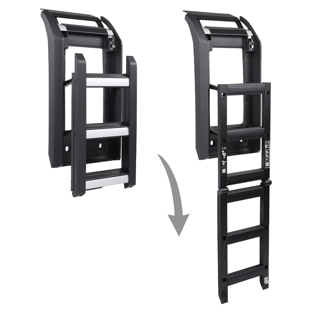 G-PLUS Side Roof Rack Side Access Ladder Compatible with Land Rover Defender 110 2020-2023/Compatible with Land Rover Defender 90 2021-2023 VPLER0172/VPLER0189