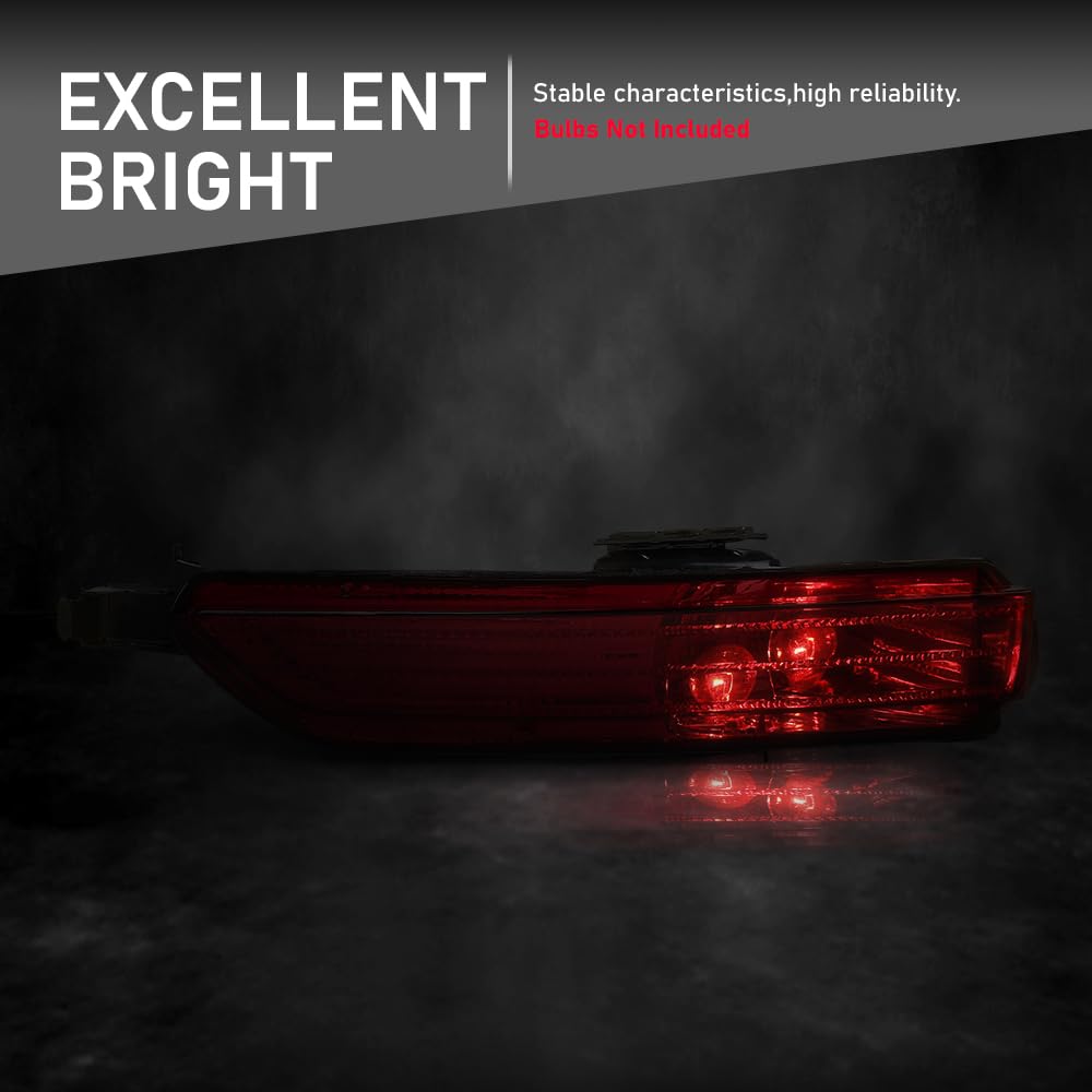 G-PLUS Left Driver Side Rear Bumper Light Lower Tail Stop Lamp Compatible with VW Touareg 2011-2014 7P6945701D Red