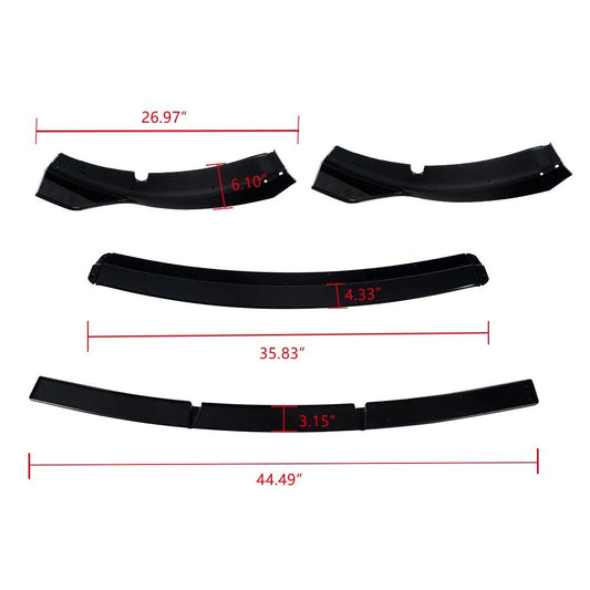 G-PLUS Bumper Lip Spoiler for Dodge Charger SRT 2015-2020 Black Front View