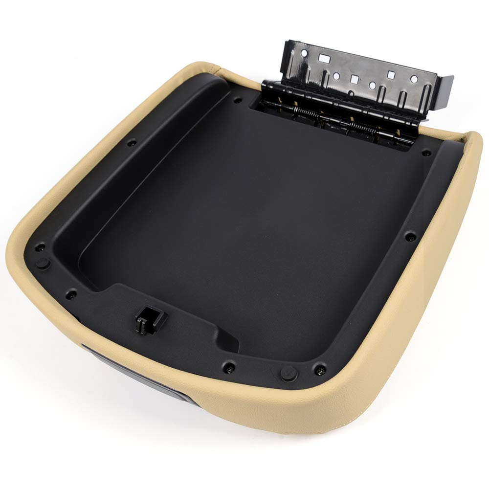 G-PLUS Front Center Console Armrest Lid Compatible with 07-14 Chevy GMC Silverado Sierra,Center Console Lid Assembly 15941534, 19328718, 15217111(Beige)