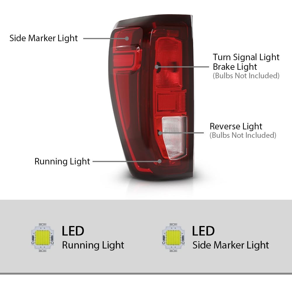 G-PLUS Tail Light Rear Brake Lamp Driver Side Compatible with 2019-2023 GMC Sierra 1500 /Fit 2020-2023 Sierra 2500HD 3500HD for w/Factory Incandescent Model Red