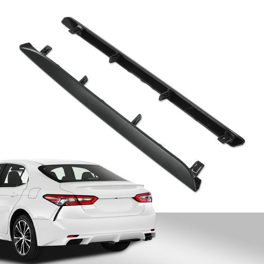G-PLUS 2PCS Rear Bumper Lower Trim Molding for Toyota Camry SE XSE 2018-2021 Black Front View