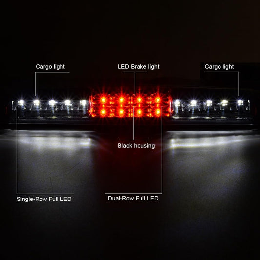 G-PLUS LED Third Brake Light Compatible with Chevy Silverado/GMC Sierra 1500 2500 3500 1999-2007 3rd High Mount Stop Lamp, Clear Lens Black Housing, 5978318 16525205 923240
