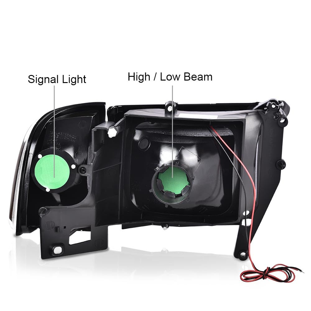 G-PLUS LED Headlights Fit Dodge Ram 1500 1994-2001/Fit Dodge Ram 2500 3500 1994-2002(Not fit Ram Sport) Headlamps w/o Bulbs DRL Clear Lens Chrome Housing Clear Reflector,faros delanteros Assembly