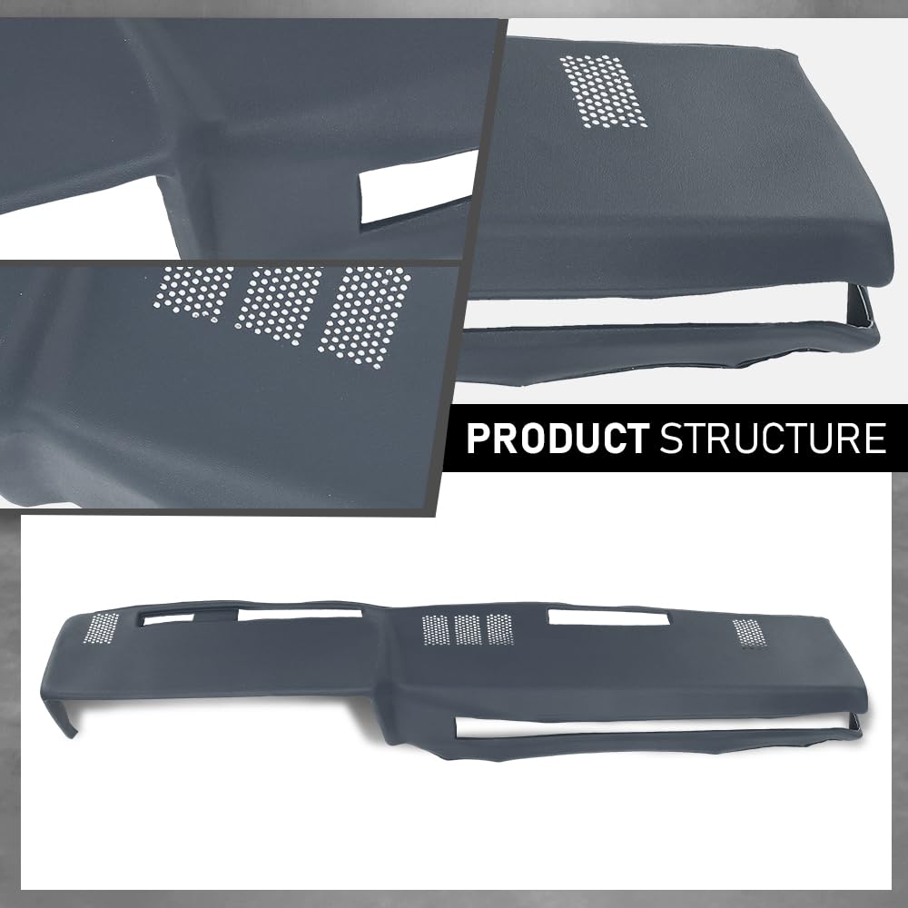 G-PLUS TPE Dashboard Dash Cover Panel W/Adhesive Compatible with 1981-1987 Chevy GMC Full Size Pickup/1981-1991 Chevy GMC SUV Dash Cover Bezel Parts 18601NTL(Dark Blue)