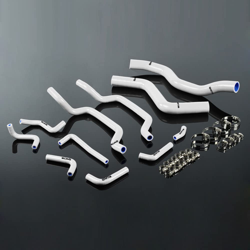 G-PLUS Silicone Radiator Hose Pipe Kit Clamps Compatible With 1995-1999 Mitsubishi Eclipse Turbo Coolant,White