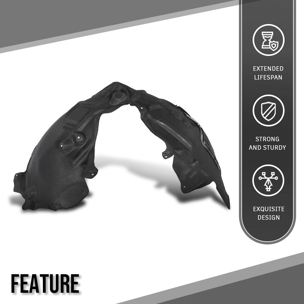 G-PLUS Fender Wheel Liner Cover Splash Front Left Compatible with Porsche Cayenne 2019 2020 2021 2022 9Y0810971, 9Y0810971H Black