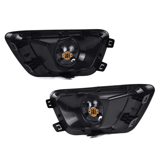 G-PLUS One Pair Clear Lens Driving Fog Light Lamps w/Chrome Trim Bezel Compatible With Chevy Colorado 2015-2019 Left and Right Sides