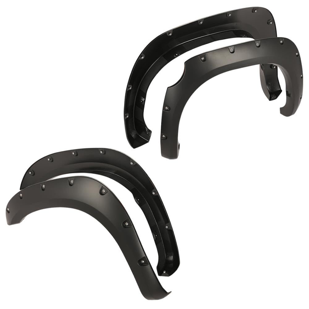 G-PLUS 4PCS Fender Flares Compatible with Toyota Tundra 2007-2013 Wheel Arch Cover Trim 5054781AB, 5054781AH, 55054780A, Smooth Pocket-Riveted