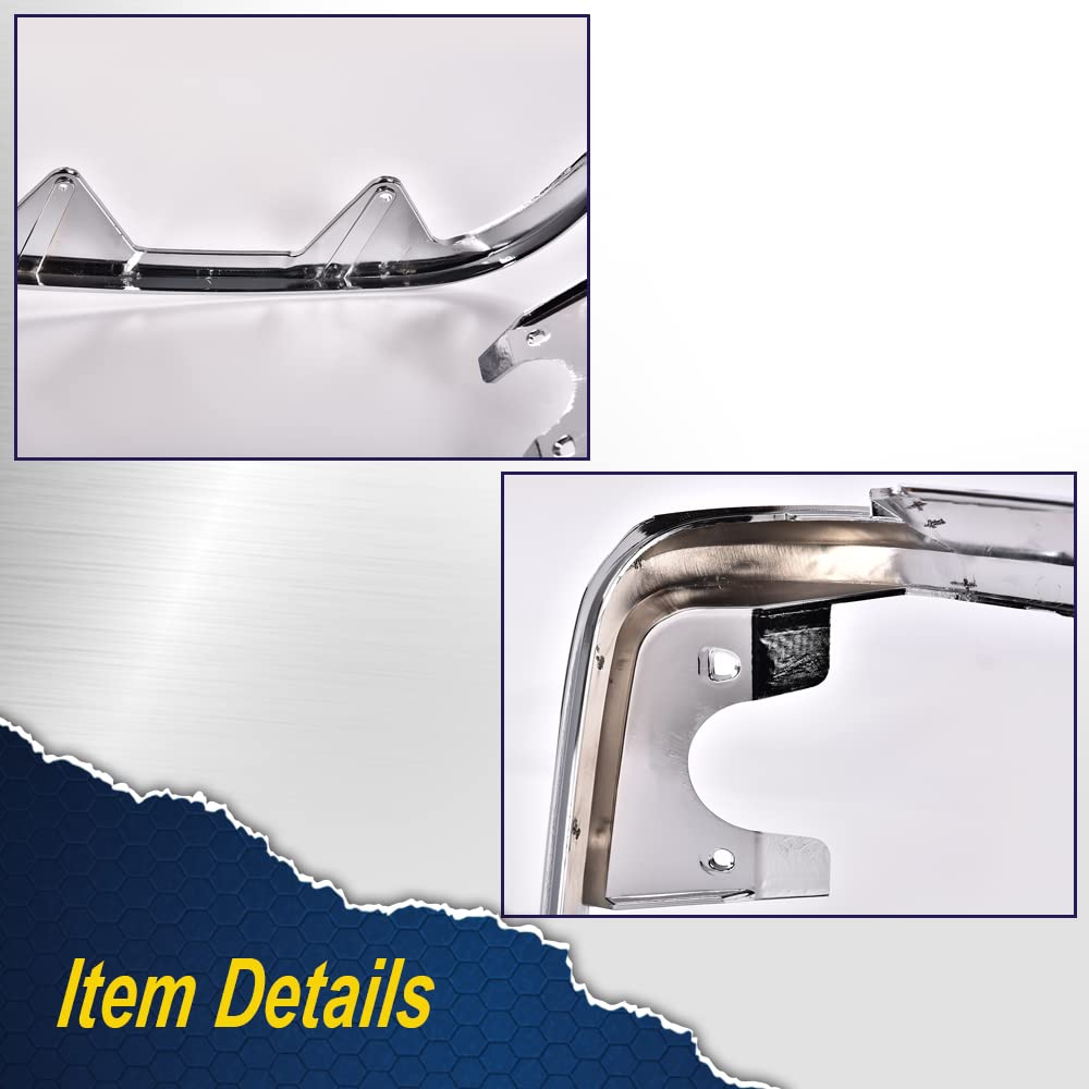G-PLUS Grille Headlight Door Bezel Chrome Set Compatible with 1992-1996 Bronco/1992-1997 Ford F150 F250 F350 Grille Trim Door Right Passenger & Left Driver Side 2pcs