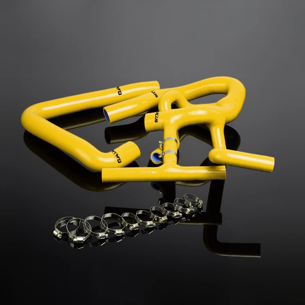 G-PLUS Silicone Radiator Coolant Pipe Hose Kit Clamps Compatible With 1997-2001 Austin/Rover For Mini Cooper S/MPI 1275 1.3L,Yellow