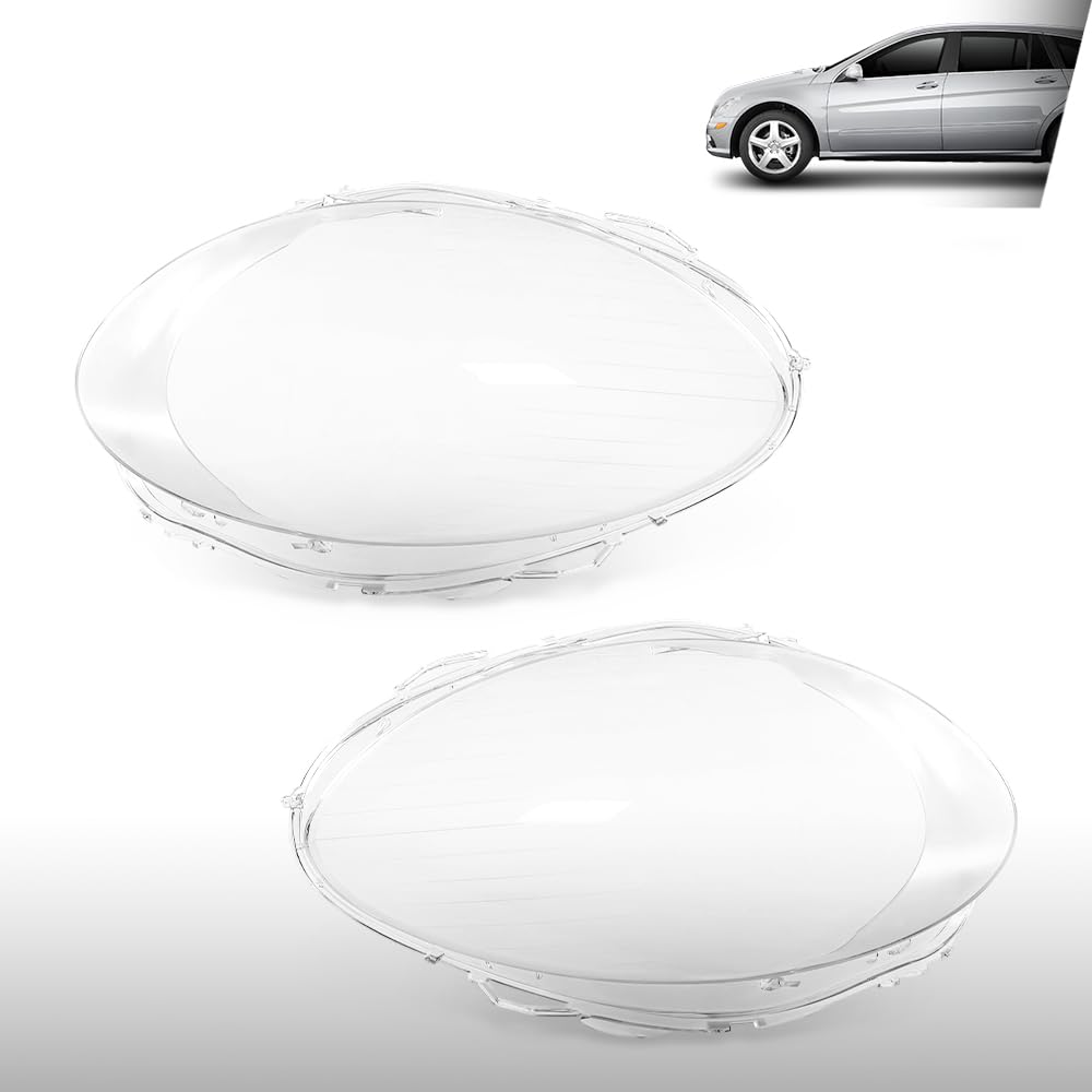 G-PLUS Headlight Lens Cover Compatible with Benz W251 R350 R500 2006-2010 Left & Right Pair Front Headlamp Lens Cover Clear