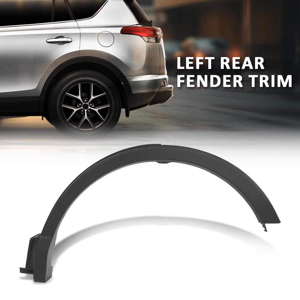 G-PLUS Rear Left Fender Flare Compatible with Toyota RAV4 2016 2017 2018 Wheel Arch Molding Fender Trim TO1790107, 756060R060, 75606-0R060, 75606 0R060